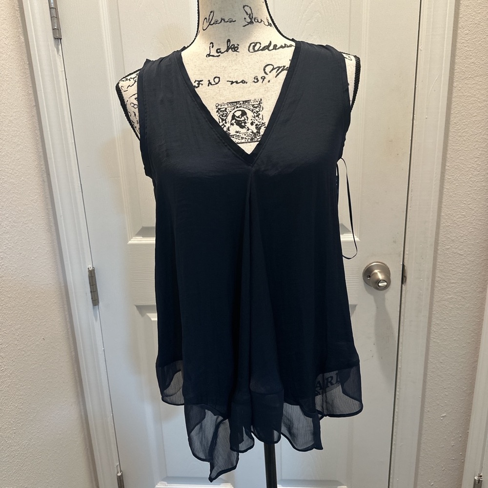 Simply Vera Vera Wang Layered V-Neck Chiffon Handkerchief Tank